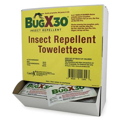BUGX 18-750 Insect Repellent,DEET 30 per., 50PK