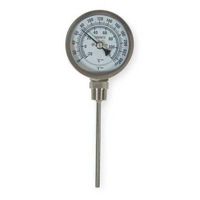 ZORO SELECT 1NFZ4 Bimetal Thermom,3 In Dial,0 to 250F