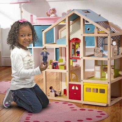 Melissa & Doug 19 Piece Hi-Rise Dollhouse Set Wood in Brown, Size 31.0 H x 5.75 W x 24.75 D in | Wayfair 2462