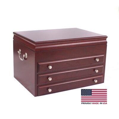 American Chest #J03 Majestic, 3-Drawer Jewel Chest, Rich Mahogany, Amish crafted in USA Wood/Suede in Brown | 10.75 H x 17 W x 12.125 D in | Wayfair