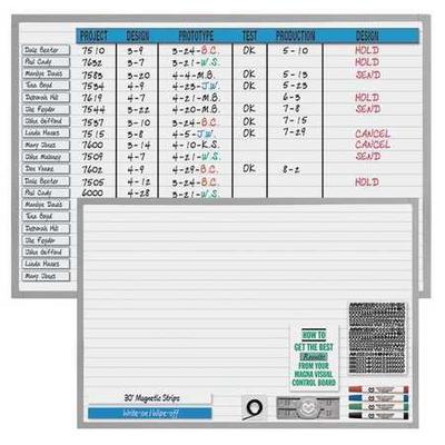 MAGNA VISUAL NMW-2436G 24"x36" Magnetic Porcelain Planning Board, White/Blue