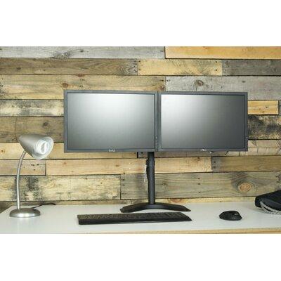 Vivo Dual Monitor Desk Stand, Steel in Black | 19.5 H x 24 W in | Wayfair STAND-V002F