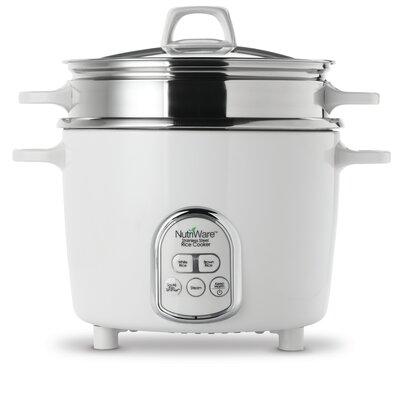 Aroma 14 Cup Pot Style NutriWare Digital Rice Cooker Stainless Steel | 12 H x 12 W x 9.5 D in | Wayfair NRC-687SD-1SG