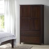 Grain Wood Furniture Shaker Wardrobe Armoire Wood in Brown | 72 H x 41.25 W x 21.5 D in | Wayfair SH0804
