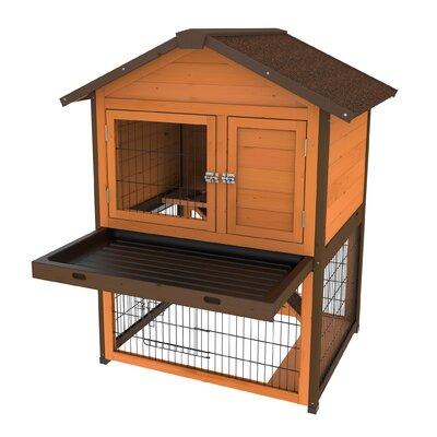 Tucker Murphy Pet™ Charitee Premium+ Hutch, Med Solid Wood (common for Rabbit Hutches) in Brown | 34.5 H x 36 W x 24 D in | Wayfair