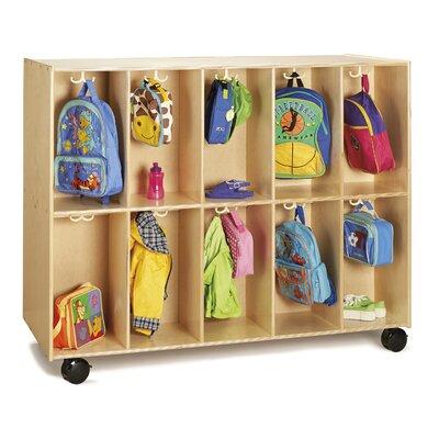 Jonti-Craft® Portable 10 Compartment Cubby w/ Wheels Wood in Brown, Size 48.5 H x 60.0 W x 26.5 D in | Wayfair 3946JC