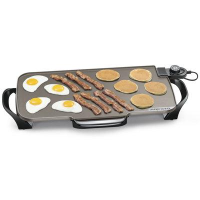 Presto 22" Ceramic Electric Griddle w/removable handles - 07062 Stainless Steel in Gray | Wayfair
