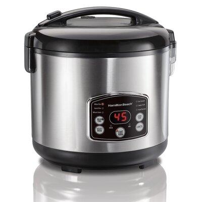 Hamilton Beach® Rice/Hot Cereal Cooker 2-14 Cups Stainless Steel | 11.42 H x 11.3 W x 10.59 D in | Wayfair 37548