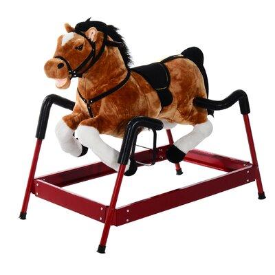 Qaba Plush Spring Rocking Horse in Brown, Size 32.75 H x 23.5 W in | Wayfair 54-0015