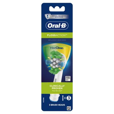Oral-B Floss Action Replacement Electric Toothbrush Head - 3ct