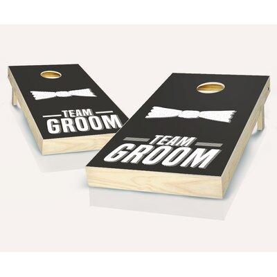 AJJ Cornhole 2' x 4' Wedding Shower Game Solid Wood Cornhole Set w/ Bags Plywood/Manufactured Wood in Red/Yellow, Size 12.0 H x 24.0 W x 48.0 D in