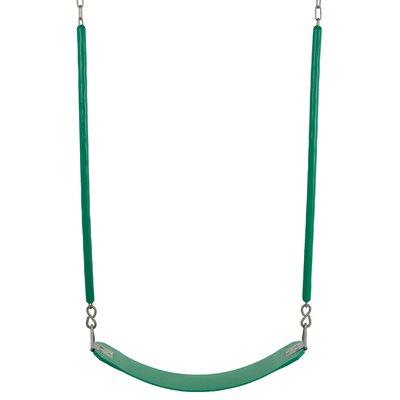 Machrus Swingan kids Belt Swing For All Ages w/ Soft Grip Chain - Fully Assembled Plastic in Green, Size 61.0 H x 5.5 W x 27.0 D in | Wayfair