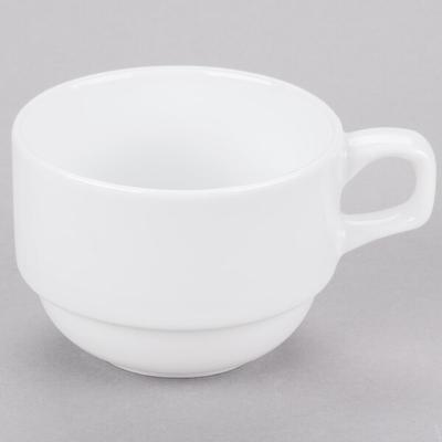 Libbey 911194016 Reflections 8 oz. Aluma White Porcelain Stackable China Cup - 36/Case