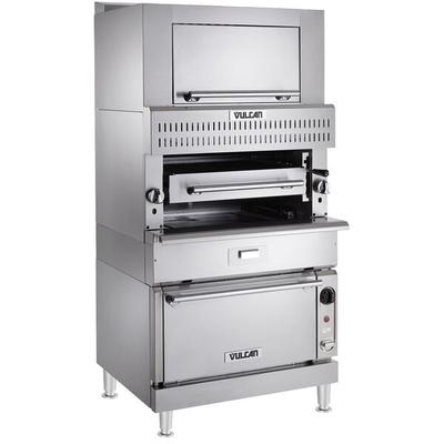 Vulcan VBB1CF-NAT Natural Gas Upright Ceramic Broiler with Convection Oven Base and Finishing Oven - 132,500 BTU