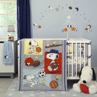 Bedtime Originals Snoopy Sports 3 Piece Crib Bedding Set Polyester/Cotton Blend | 36 W in | Wayfair 252003V