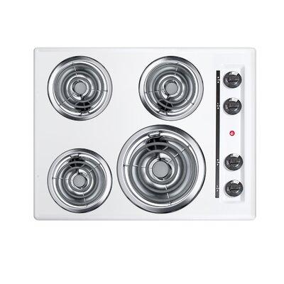 Summit Appliance Summit 24" Electric Cooktop w/ 4 Burners in White | 3.75 H x 20 W x 24 D in | Wayfair WEL03