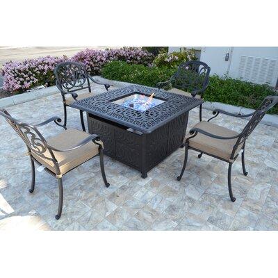 Lark Manor™ Allene 5 Piece Seating Group w/ Cushions Metal in Brown | Outdoor Furniture | Wayfair DBYH7978 37990408