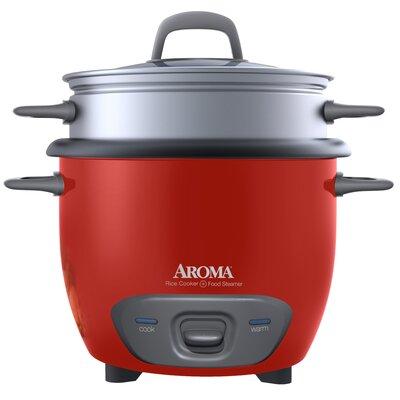 Aroma 14-Cup Pot Style Rice Cooker & Food Steamer Set Aluminum/Stainless Steel | 14.2 H x 9.4 W x 9.4 D in | Wayfair ARC-747-1NGR