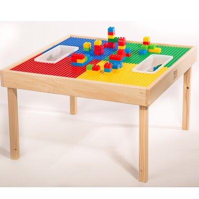 Zoomie Kids Fabiola Multi Activity Kids Square Lego Table Wood in Brown/White | 21 H x 32 W in | Wayfair ZMIE2806 39318061