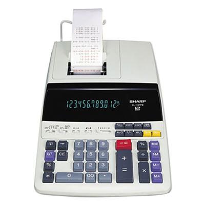 Sharp EL1197PIII 12-Digit Black / Red Two-Color Printing Desktop Calculator - 4.5 Lines Per Second