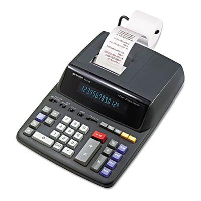 Sharp EL2196BL 12-Digit Black / Red Two-Color Printing Calculator - 3.7 Lines Per Second