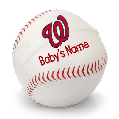 White Washington Nationals Personalized Plush Baby Baseball