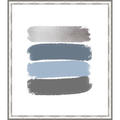 Melissa Van Hise 'Paint Swashes VI' Framed Painting Print Paper in Blue/Gray, Size 32.0 H x 28.0 W x 1.0 D in | Wayfair IP24405