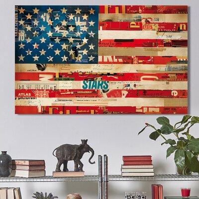 Williston Forge 'May of '76, Stitch By Stitch' Graphic Art Print on Wrapped Canvas in Red | 18 H x 30 W x 1.5 D in | Wayfair WLFR2008 39987219