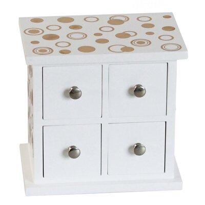 Winston Porter 4 Drawer Jewelry Box Wood in Brown/White, Size 6.5 H x 6.0 W x 4.0 D in | Wayfair WNSP2553 45194143