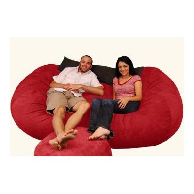 Bay Isle Home™ Breton Extra Large Bean Bag Sofa Scratch/Tear Resistant/Microfiber/Microsuede in Red/Pink | 42 H x 90 W x 42 D in | Wayfair