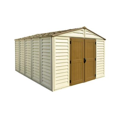 Duramax Building Products Woodbridge Plus 10.5 ft. W x 13 ft. D Plastic Storage Shed in Brown | 91.8 H x 126 W x 156 D in | Wayfair 40234