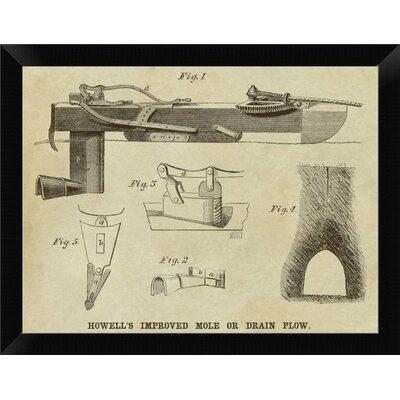 East Urban Home 'Howell's Improved Mole or Drain Plow' Framed Graphic Art Print Paper in Gray | 9 H x 12 W x 1 D in | Wayfair EASN7824 39525204