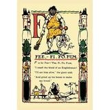 Buyenlarge F for Fee, Fi, Fo, Fum by Tony Sarge Vintage Advertisement Paper in Green | 36 H x 24 W x 1.5 D in | Wayfair 0-587-07426-4C2436