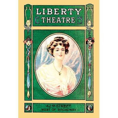 Liberty Theatre by Buyenlarge Vintage Advertisement Paper in Green/Yellow | 36 H x 24 W x 1.5 D in | Wayfair 0-587-06757-8C2436