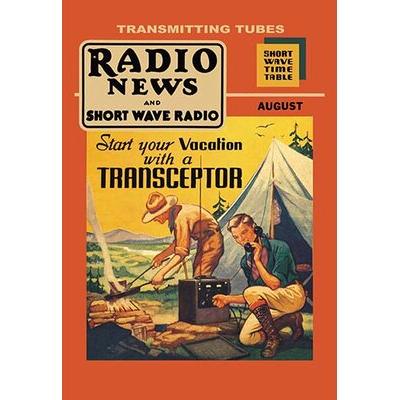 Buyenlarge Radio News & Short Wave Radio: Start Your Vacation w/ a Transceptor Vintage Advertisement in Black/Brown | 42 H x 28 W x 1.5 D in | Wayfair