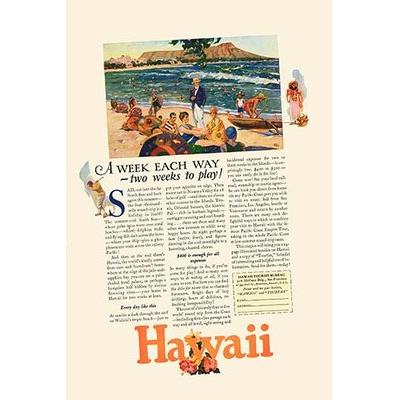 Buyenlarge 'Hawaii' by 'Hawaii' Tourist Bureau Vintage Advertisement in Black/Orange | 42 H x 28 W x 1.5 D in | Wayfair 0-587-31302-1C2842