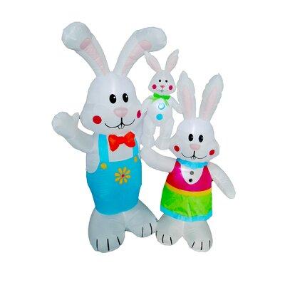 BZB Goods Easter Inflatable Cute Bunny Family Decoration Polyester | 60 H x 45 W x 25 D in | Wayfair 300344
