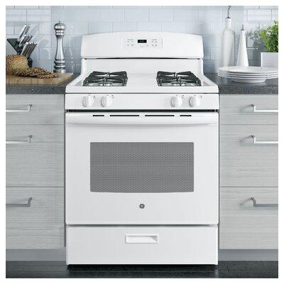GE Appliances 30" 4.8 cu. ft. Freestanding Gas Range in White | 46.25 H x 30 W x 28.75 D in | Wayfair JGBS60DEKWW
