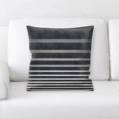 Ebern Designs Burnett Abstract Textures Throw Pillow Polyester/Polyfill/Faux Leather in Black, Size 18.0 H x 18.0 W x 3.0 D in | Wayfair