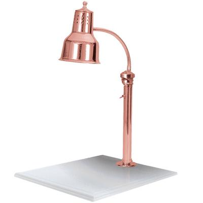 Hanson Heat Lamps ESL/WB/BCOP Single Lamp 18" x 20" Bright Copper Carving Station with White Solid Base