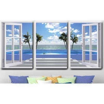Bay Isle Home™ 'Spa Vacation' Photographic Print Multi-Piece Image on Wrapped Canvas in Blue | 36 H x 72 W x 1 D in | Wayfair