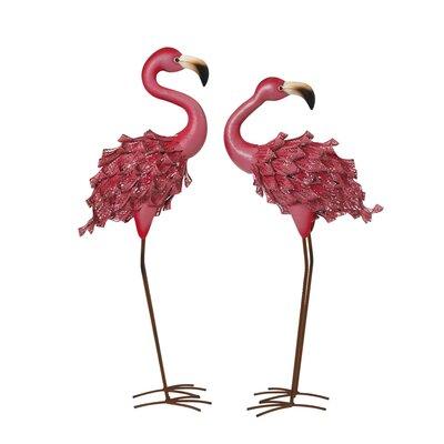 Bayou Breeze Kogan Flamingo 2 Piece Garden Art Set Metal in Pink, Size 34.65 H x 12.2 W x 8.07 D in | Wayfair E3CC3CF5395A484682F604CC0A48C8ED