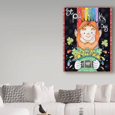 Trademark Fine Art 'St Patricks Day' Acrylic Painting Print on Wrapped Canvas Metal in Black/Green/Red, Size 32.0 H x 24.0 W x 2.0 D in | Wayfair