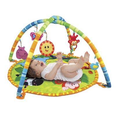 Winfun Jungle Pals Baby Gym w/ Hanging Toys Fabric in Blue/Green/Orange, Size 18.5 H x 40.0 W x 40.0 D in | Wayfair 0827