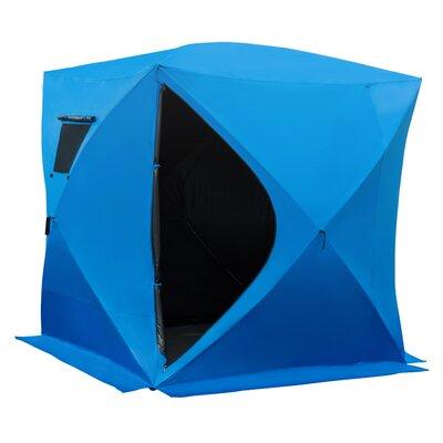 Outsunny Ice Fishing Shelter Insulated Waterproof Portable for Outdoor 4 Person Tent Fiberglass | Wayfair AB1-001BK