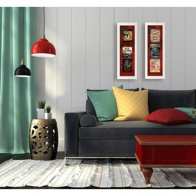 Ebern Designs 'Contemporary Admit One Movie Tryptic & Now Showing Movie Tryptic' 2 Piece Graphic Art Print Set in Black/Red/Yellow | Wayfair