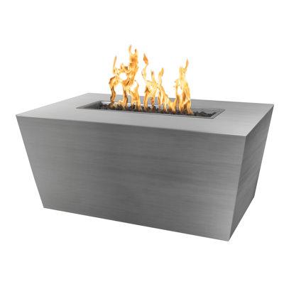 The Outdoor Plus Mesa 24  H Steel Outdoor Fire Pit Table Steel in White, Size 24.0 H x 60.0 W x 24.0 D in | Wayfair OPT-SSTT6024-NG