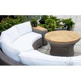 Bayou Breeze Hobbs Side Table Wood/Wicker/Rattan in Brown/White | 24 H x 40 W x 40 D in | Outdoor Furniture | Wayfair