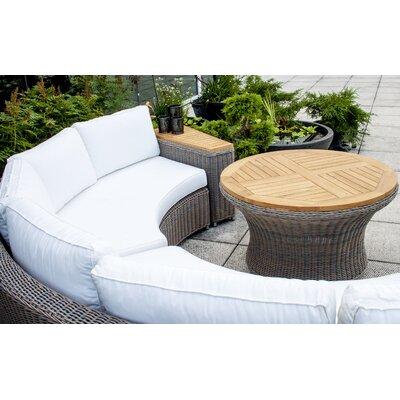 Bayou Breeze Hobbs Side Table Wood Wicker Rattan in Brown White | 24 H x 40 W x 40 D in | Outdoor Furniture | Wayfair