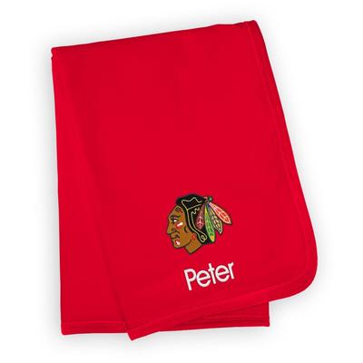 Infant Red Chicago Blackhawks Personalized Blanket